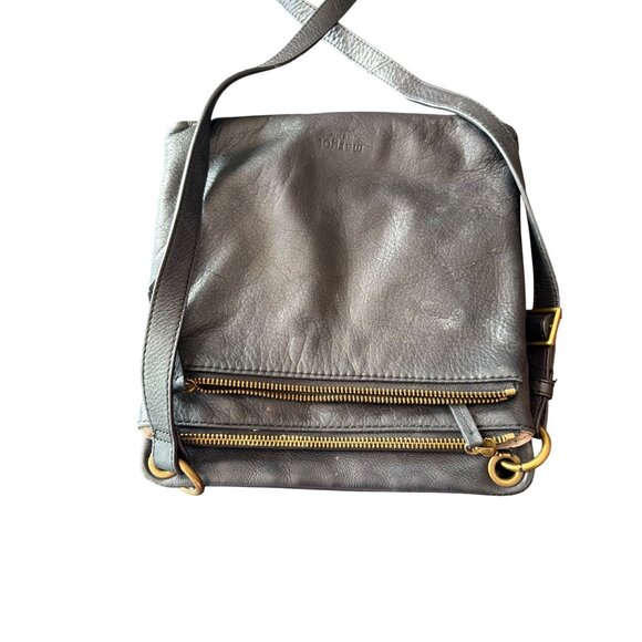 Margot New York Black Leather Crossbody Bag  Adjustable Strap Minimalist - Picture 6 of 6